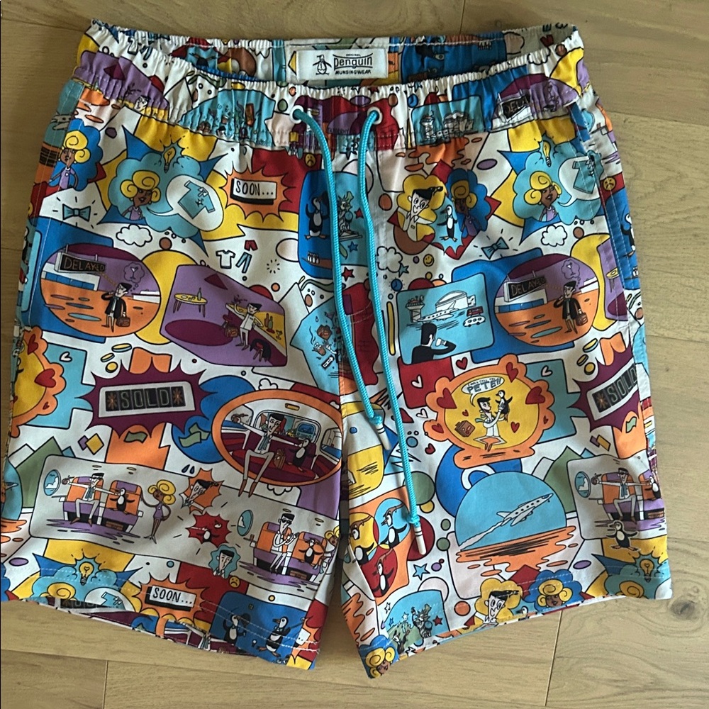 Original Penguin Multicolor Graphic Swim Shorts